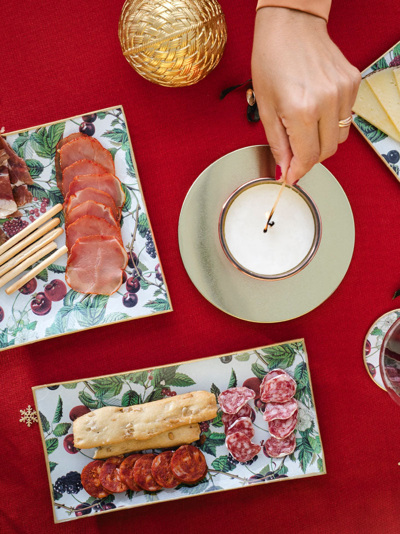 Fuente Rectangular 25x13cm Frutos Rojos
