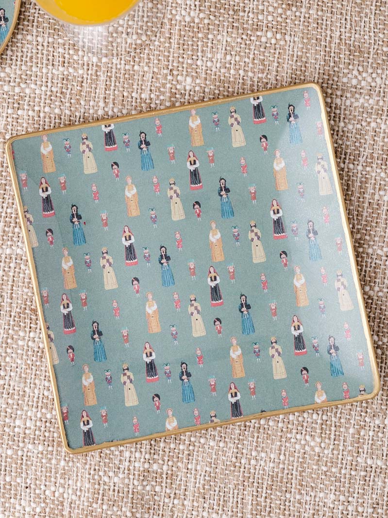 Plato Cuadrado 19x19cm Gigantes y cabezudos