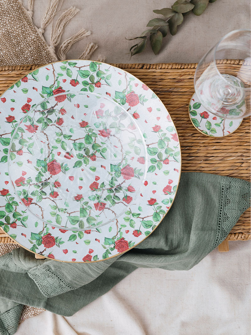 Plato redondo 30cm Rosas
