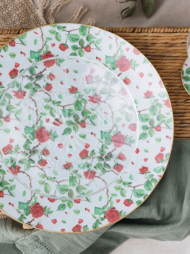 Plato redondo 30cm Rosas